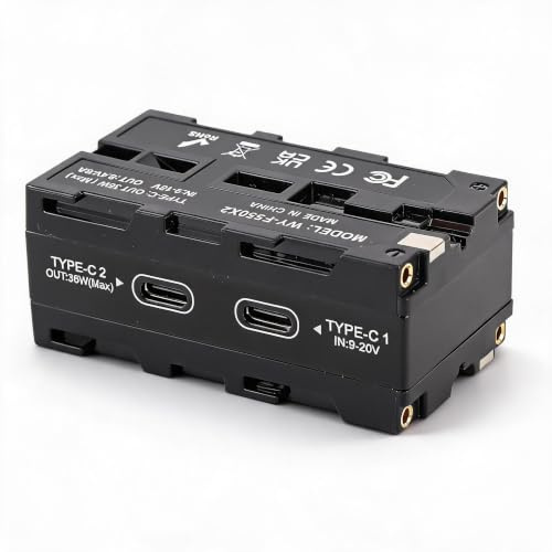 NP-F Doppelseitiger Dummy-Akku Mit Spannungsanzeige Und USB-C Für Monitore, SDR-Video-Sender, LED-Leuchten