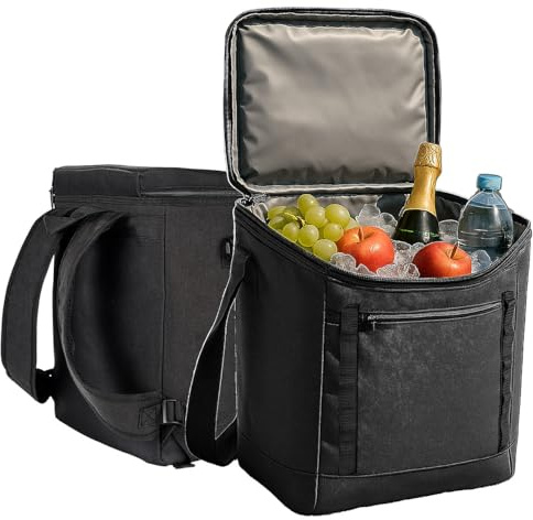 Xcase Rucksack Kühltasche: 2er-Set Kühlrucksäcke mit Schulterriemen, Vordertasche, Reißverschluss (Outdoor-Kühl-Tasche als Rucksack, Shopping Kühl, Bier)