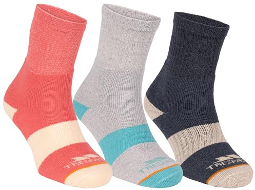 Trespass Womens Walking Socks Wendall - 5 Pack, Knitted, Mid-Length, Arch Support, Ribbed Construction, Comfort Fit, Durable Design, Ideal for Everyday Walking