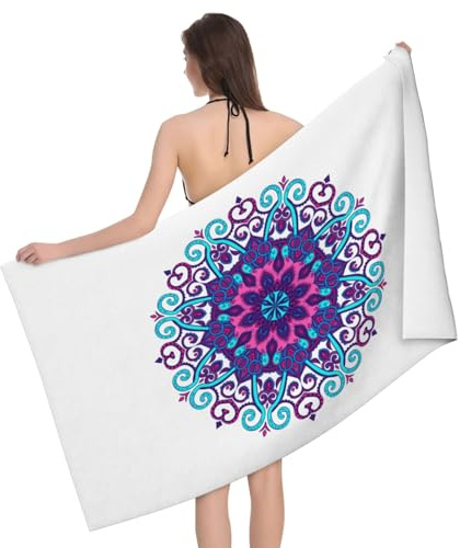 Orientalisches Mandala Handtuch Pflegeleicht Strandhandtuch Hautfreundlich Strandtücher Für Schwimmen Pool Urlaub