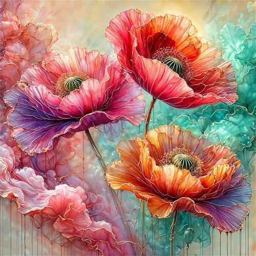 Puzzle 120 Teile für Erwachsene, Rote Dahlie 45x45cm Puzzle Erwachsene 120 Teile Lernspiel Herausforderung Spielzeug, Geschicklichkeitsspiel für Die Ganze Familie