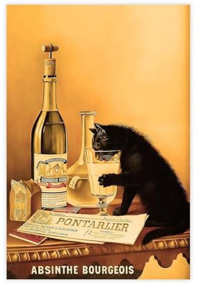 OQUAJK Absinth-Leinwand-Poster, Schlafzimmerdekoration, Landschaft, Büro, Raumdekoration, Geschenk, 20 x 30 cm