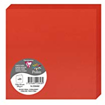 Clairefontaine 22848C Packung (mit 25 Doppelkarten Pollen, Gefaltet, 135 x 135 mm) 210g, korallenrot