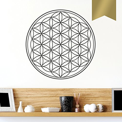 Wandkings Wandtattoo Blume des Lebens 40 x 40 cm Gold - erhältlich in 33 Farben