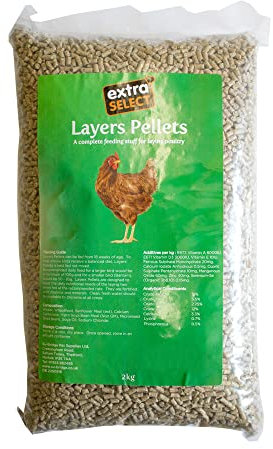 Extra Select Chicken Feed Layers Pellets - Laying Poultry Feed for Hens, Geese, Ducks - 100% Natural Layers Pellets 2kg