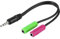 Vivanco CC A HS 1 Kopfhörer/Headset Adapter (0,1 m, Mikrofon anschließbar, Kopfhörer anschließbar 3,5 mm) schwarz