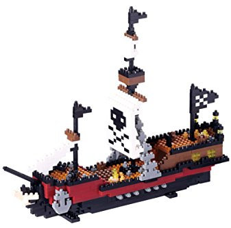 nanoblock NBM-011 - Pirate Ship / Piratenschiff, Minibaustein 3D-Puzzle, Middle Series, 780 Teile, Schwierigkeitsstufe 5, für Experten