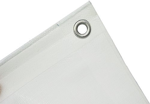 G.F. Abdeckplane Top Line 260g/m² weiß, 8m x 14m = 112m², wasserdicht, reißfest, UV-Stabil, schimmelbeständig, mit Ösen für Poll Gartenmöbel Trampolin Auto, Schutzplane Bootsplane Holzplane