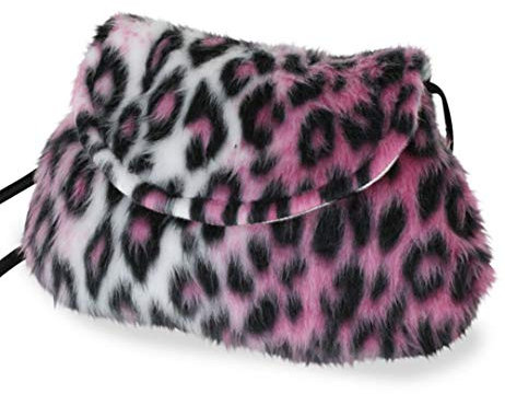 KarnevalsTeufel.de Plüschtasche, Verschiedene Designs, Umhängetasche, Tier-Prints, Accessoire, Ergänzung zu Ihrem Kostüm, Handtasche, Tasche, große Auswahl (Leopard Pink)