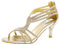 SheSole Ladies Heels Strappy Low Kitten Dress Prom Wedding Bride Sandals Gold Shoes UK Size 5