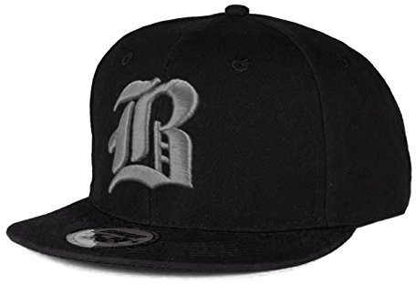 New Unisex Snapback Mütze Cap Gothic 3D B Flexfit Baseball Kappe Damen Herren Hut Caps Snap Back (B Black Gray)