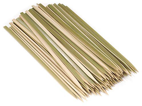 BambooMN Brand - Premium Flat Style Bamboo Wood BBQ Kebab Meat and Fruit Food Skewers, 7.1 - 100 pcs