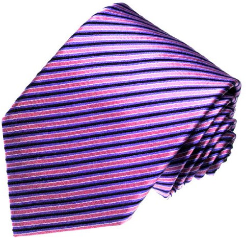 Lorenzo Cana – Marcas – Corbata de seda 100% – meisterlich Calidad – Color Lila morado rayas – 84396