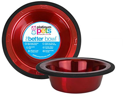 Platinum Pets Switchin Stainless Steel Cat/Dog Bowl, Candy Apple Red, Medium