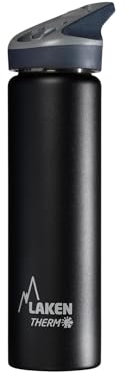 Laken Jannu Botella Térmica Acero Inoxidable 18/8 y Doble Pared de Vacío, Unisex adulto, Negro, 750 ml