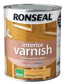 Ronseal RSLIVMAP750 750ml Quick Dry Matt Interior Varnish - Antique Pine