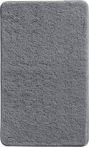 Erwin Müller Badematte, Badteppich, Badvorleger Rhodos Uni rutschhemmend anthrazit Größe 60x100 cm - ultraweich, extrem saugfähig, flusenarm