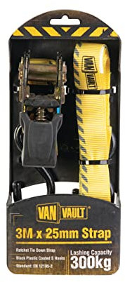 Van Vault Sangle à cliquet Jaune 3 m x 25 mm S10677