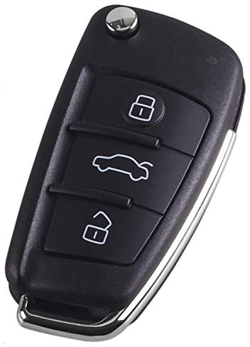 Heart Horse 3 Buttons Folding Flip Remote Car Key Shell Case Compatible For Au-Di A2 A3 A4 A6 A6L A8 Q7 TT S6 Quattro Keyless Entry Key Fob Case Replacement