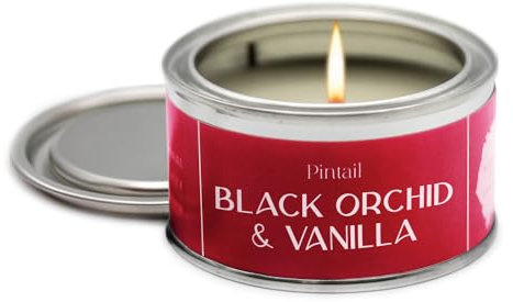 Pintail Candles Paint Pot Candle (Black Orchid & Vanilla Home Fragrance) Scented Candles Long Burning (14 Hour Burn Time), Hand-Poured Scented Candles Gifts for Women - Genuine Pintail Candle Gift