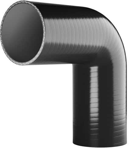90 degree Silicone Turbo and Coolant Reinforced Hose Elbow ID: 35mm - Black