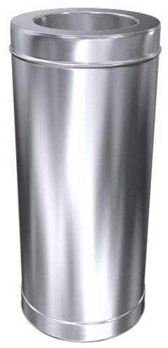 MK Schornstein, Rohr 500 mm, Edelstahl doppelwandig, ø 150 mm (210 mm) Beschichtung mit RAL-Farbe Signalweiß RAL-9003