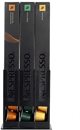 RECAPS Coffee Pod Holder Coffee Pod Storage Compatible with Nespresso Small Original Line for 30 Pods Cast Iron Black(Coffee Pods with Sleeve Box are Excluded)