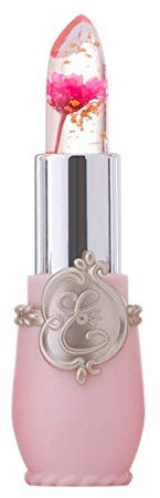 TEEROVA Crystal Flower Jelly Lipstick Magic Temperature Change Color Beauty Bright Moisturizing Lip Balm (B)