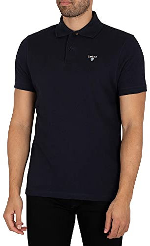 BARBOUR TARTAN PIQUE POLO - XXL, NEW NAVY