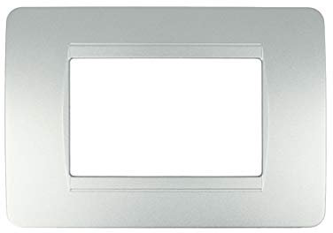 Placche Compatibile Con Bticino Matix, Placche Da 3 Moduli/Posti, Colore Silver