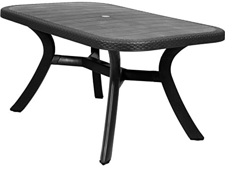 CREVICOSTA QUALITY MARK MARCAS DE CALIDAD - Caribe - Mesa Luxe Rectangular de Resina. 150 x 90 x 72 cm (Antracita)