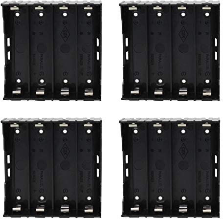 GTIWUNG 4 Stück 4 x 3.7V 18650 Batteriehalter Fall Kunststoff Batterie Abdeckung Aufbewahrungsbox mit 8 Pin (4 Solts) + 2 Stück 18650 Aufbewahrungsbox für Batterien