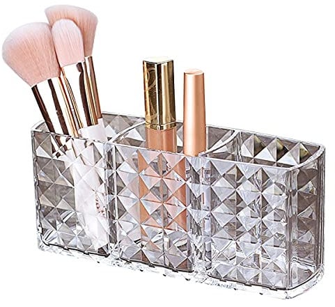 3 Fäche Aufbewahrungsbox Aus Acryl Kosmetik Organizer Für Lippenstift-Make-Up-Pinsel-Transparent