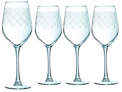 Creatable, 22623, Serie PARADISIO, 4-teiliges Gläserset für 4 Personen, Weinglas, spülmaschinen- und mikrowellengeeignet, Made in Europe