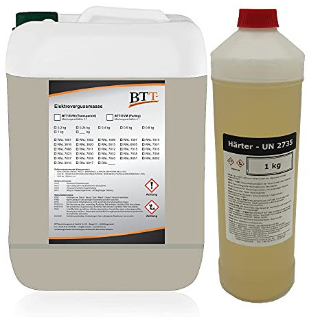 BTT-EVM Elektrovergussmasse RAL 7032 Kieselgrau (625g) auf 2K Epoxidharz Basis, IP68 bis 1000 Volt