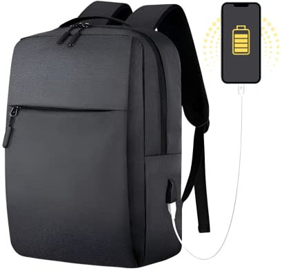 hi-chshopping Zaino uomo lavoro, viaggi, ufficio. Zaino porta pc 20 L, Tante tasche. Zainetto per laptop, tablet, ipad. Resistente, Impermeabile, include cavo USB per Powerbank. Unisex, Ultraleggero