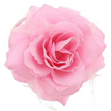 Topkids Accessories Rose Flower Hair Clip Hairband Brooch Safety Pin Hairpin Floral Corsage Fascinator Hair Band Aligator Beak Grip for Women & Girls Wedding Prom Party Special Occasion (Light Pink)