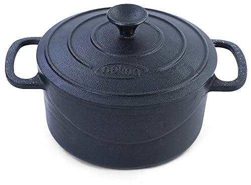 RAMROXX 20cm Kochtopf mit Deckel Bräter Gusseisen Antihaftbeschichtet Massiv 3,5kg