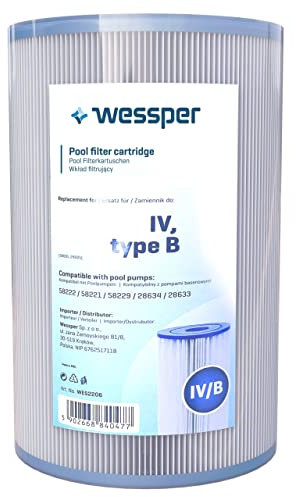 Wessper Filteranlagenzubehör, Filterkartusche, Kartuschenfilter für Bestway 58222/58221 / 58229/28634 / 28633, Poolfilter für Intex Bestway Type IV intexB