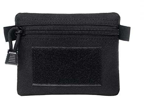 Tactical Molle Mini Pouch Tactical Compact EDC Utility Pouch wasserdichter Nylon-Schlüsselbundhalter mit Reißverschluss für Schlüsselwechsel und ID Karte Schwarz