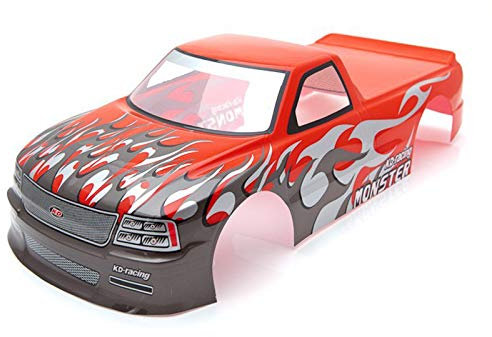 Bumdenuu Pour /10 RC T-10 PVC Peinture Carrosserie /10 RC Largeur 205 mm Empattement 255 mm Rouge