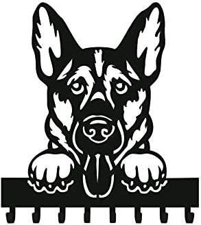 Schlüsselanhänger für die Wand, mit 8 Haken, moderne Wandhalterung, für Eingang, Küche, Geschenkidee, Hausmöbel, Hundeleine (Deutscher Schäferhund)