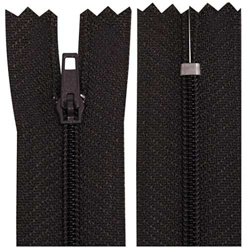 AERZETIX - C63275-10er-Pack Spiralreißverschlüsse Nr. 3 - Nicht trennbar 20 cm aus Nylon - selbstblockierender Schieber aus Metall - Kleidung nähen Hosen kurzwaren - Farbe braun - dunkel