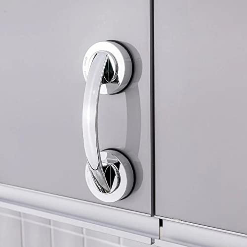 WANLIAN-Poignée de ventouse, réfrigérateur tiroir salle de bains ventouse mur main courante, baignoire douche poignée, cuisine tiroir ventouse armoire poignée (Couleur argent)