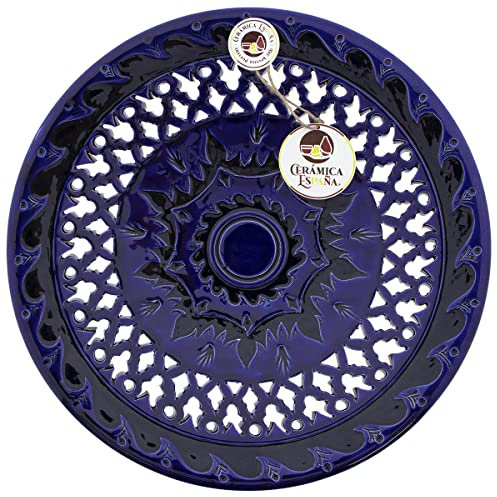 CERÁMICA ESPAÑA | Plato decorativo para colgar en pared | Plato de pared | Plato pared | Plato cerámica | Modelo D28 | Decoración 100% Hecho a mano | 30x30x3.5 cm