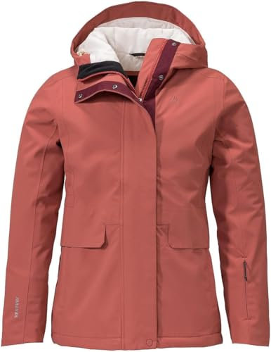 Schöffel Damen Ins. Jacket Antwerpen L, wasserdichte und atmungsaktive Winterjacke, urbane Outdoorjacke mit 2-Wege-Reißverschluss und verstellbarer Kapuze, burlwood, 46