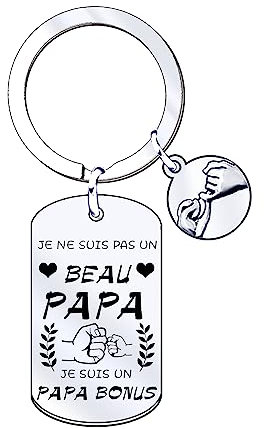 MNBVBV Cadeau beau papa Porte-clés Papa Cadeau Anniversaire Naissance personnalisé fille pas cher,Cadeau pour La fête des Pères l'anniversaire Thanksgiving et Noël, Argenté