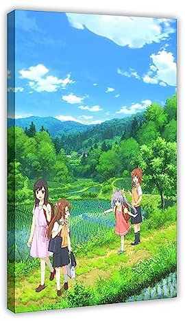 SRPM Non Non Biyori Nonstop Anime Leinwand Poster Wandkunst Dekor Druck Bild Gemälde für Wohnzimmer Schlafzimmer Dekoration Rahmen: 60 x 90 cm