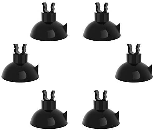 Pawfly 20 Packs Aquarium Suction Cup Clips Black Air Hose Holder Clamp Accessories for Fish Tank Aeration Setup suit for Standard 0.5cm ID Airline Tubing
