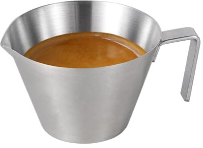 MHW-3BOMBER Espressotassen 100ml mit EdlStahlgriff, Kaffee Messglas Kännchen rostfreie Stähle Espresso-Messbecher Espresso Messbecher, Soßenbecher Dipschalen 100ml, Matt glänzend Modell: G5140